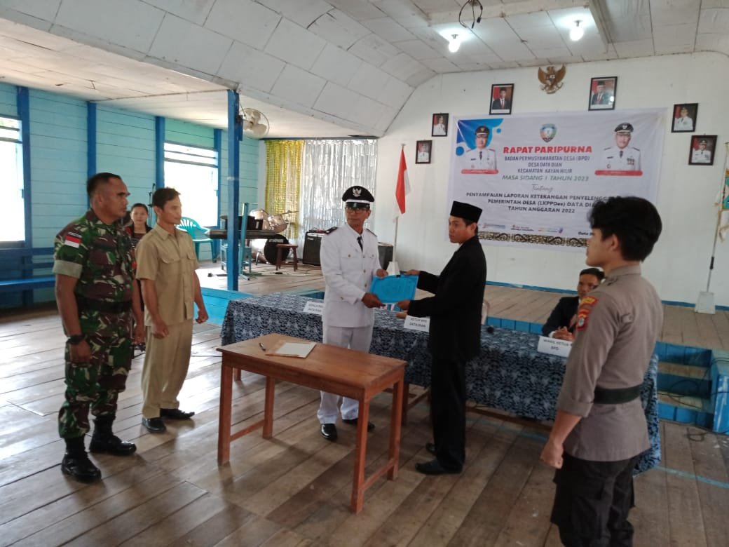 Rapat Paripurna Badan Permusyawaratan Desa (BPD) desa Data Dian 